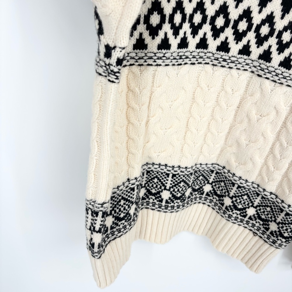 Line‎ & Dot Montana Fair Isle Sweater Size Medium NEW Cable Knit Cabin Evereve - Picture 5 of 8